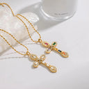 Nessa Gold Cross Necklace, view 3