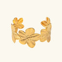 Belle Gold Floral Bangle in 18k gold plated stainless steel