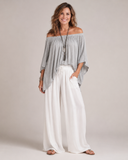 Lexi off-shoulder two-piece set with split sleeves and palazzo pants, view 5