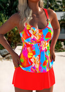 Alexis coral floral tankini swim dress