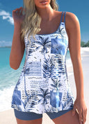 Emilie vibrant floral print tankini set