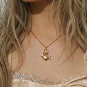 Una Gold Heart Charm Necklace, view 2