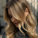 Alba Gold Heart Drop Earrings, view 4