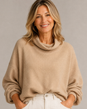 Jemima waffle knit top with cowl neck and oversized fit, view 3