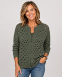 Lark zip-up knit cardigan for women with textured knit, view 6