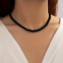 Bead Ball Necklace for Women, White, Yellow, Black or Pink