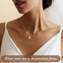 Pearl Drop Pendant Necklace for Women, 18K Gold Plated or Silver, Bridal Gift