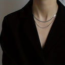Snake Chain Necklace Set of 2, Stainless Steel Layered Necklaces, Gold or Silver