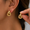 Twisted Stud Earrings for Women, Gold, Hypoallergenic Posts