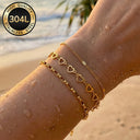 Bracelet Set of 3 for Women, 304L Stainless Steel, 18K Gold Plated or Silver