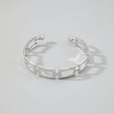 Square Bangle Bracelet for Women, Open Geometric Bangle, Gold or Silver