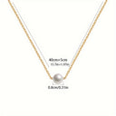 Single Pearl Necklace for Women, Stainless Steel, 18K Gold Plated or Silver