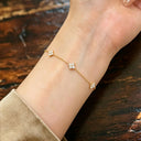 Four Leaf Clover Bracelet for Women, Cubic Zirconia, Gold or Silver