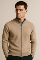 Terenzo Zip Cardigan Beige
