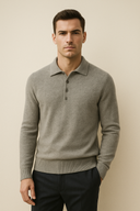 Alessandro Merino Polo Knit Grey