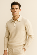 Alessandro Merino Polo Knit Beige