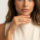 Matilda Two-Tone Gold Stacked Ring, view 3