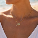 Kaia Gold Cross Initial Necklace, view 2