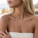 Mae Gold Clover Station Necklace, view 3