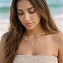 Mae Gold Clover Station Necklace, view 5