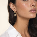 Noa Gold Link Drop Earrings, view 2