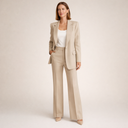 Lindy two-piece suit set with one-button blazer and flared trousers