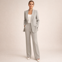 Lindy two-piece suit set with one-button blazer and flared trousers, view 3