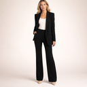 Lindy two-piece suit set with one-button blazer and flared trousers, view 2