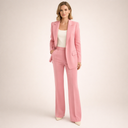 Lindy two-piece suit set with one-button blazer and flared trousers, view 5