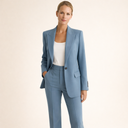 Lindy two-piece suit set with one-button blazer and flared trousers, view 4