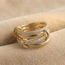 Saskia Gold Stacked Ring, view 6