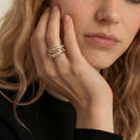 Saskia Gold Stacked Ring, view 3