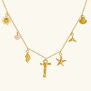 Noelle Initial Necklace with Sea Charms, view 27