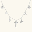 Noelle Initial Necklace with Sea Charms, view 53