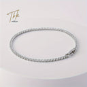 Tennis Bracelet in Gold or Silver, Dainty Cubic Zirconia Tennis Bracelet 19 cm, Waterproof Titanium Steel | Marliva
