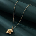 Flower Pendant Necklace for Women, Elegant Floral Necklace, White, Gold, Pink or Blue