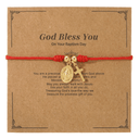 Red String Cross Bracelet, Braided Cord with 18K Gold Plated Cross Charm