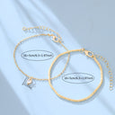 Heart Bracelet Set of 2, Cubic Zirconia Heart Pendant, Silver or Gold