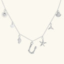 Noelle Initial Necklace with Sea Charms, view 54