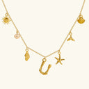 Noelle Initial Necklace with Sea Charms, view 28