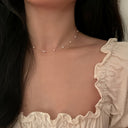 Pearl and Snake Chain Necklace for Women, Faux Pearl Statement Necklace