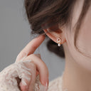 Pearl Stud Earrings for Women, Faux Pearl Double Ring Studs, Gold