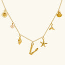 Noelle Initial Necklace with Sea Charms, view 29