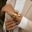Wynne Sculpted Gold Bangle, view 2