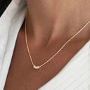 Gold Bead Station Necklace for Women, 18K Gold Plated, Gold or Silver
