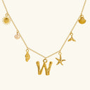 Noelle Initial Necklace with Sea Charms, view 30