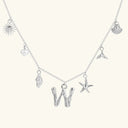 Noelle Initial Necklace with Sea Charms, view 56