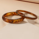 Resin Bangle Set of 2, Chunky Retro Bangles, Brown or White