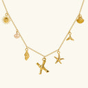 Noelle Initial Necklace with Sea Charms, view 31