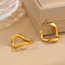 Twisted Hoop Earrings, 304 Stainless Steel, Gold, Unisex